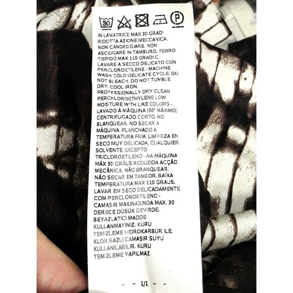 Weekend Max Mara MaxMara A-Line Abstract Monochrome Tie Dye Brown Skirt Size 2 - Picture 5 of 9